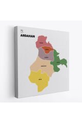 Ardahan İli ve İlçeler Haritası Dekoratif Kanvas Tablo 1271