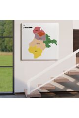 Ardahan İli ve İlçeler Haritası Dekoratif Kanvas Tablo 1271