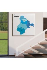 Ardahan İli ve İlçeler Haritası Dekoratif Kanvas Tablo 1272