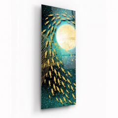 Gold Tema Cam Tablo Özel Tasarım Ofis, Mutfak Çocuk Odası, Salon Dekorasyon