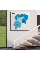 Artvin İli ve İlçeler Haritası Dekoratif Kanvas Tablo 1275