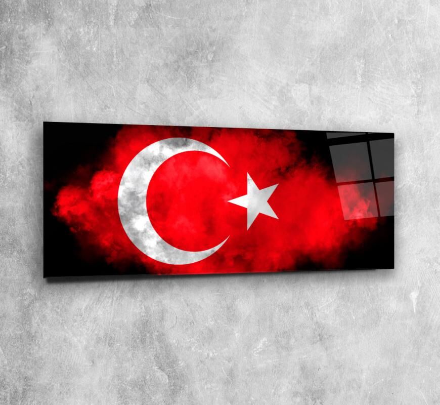 Bayrak Panoramik Cam Tablo Özel Tasarım Ofis, Mutfak Çocuk Odası, Salon Dekorasyon