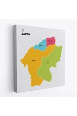 Bartın İli ve İlçeler Haritası Dekoratif Kanvas Tablo 1282