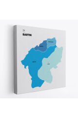 Bartın İli ve İlçeler Haritası Dekoratif Kanvas Tablo 1284