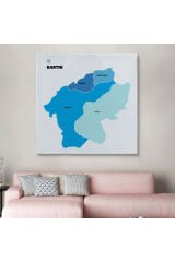 Bartın İli ve İlçeler Haritası Dekoratif Kanvas Tablo 1284