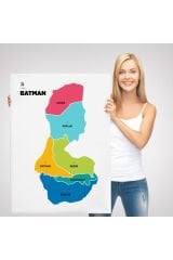 Batman İli ve İlçeler Haritası Dekoratif Kanvas Tablo 1285
