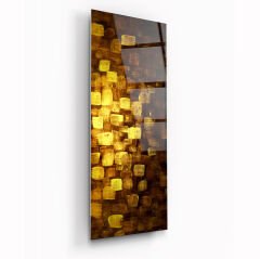Soyut Gold Cam Tablo Özel Tasarım Ofis, Mutfak Çocuk Odası, Salon Dekorasyon