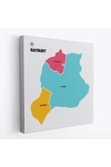 Bayburt İli ve İlçeler Haritası Dekoratif Kanvas Tablo 1288