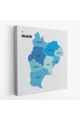 Bilecik İli ve İlçeler Haritası Dekoratif Kanvas Tablo 1293