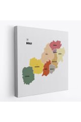 Bolu İli ve İlçeler Haritası Dekoratif Kanvas Tablo 1301