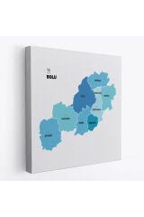 Bolu İli ve İlçeler Haritası Dekoratif Kanvas Tablo 1302