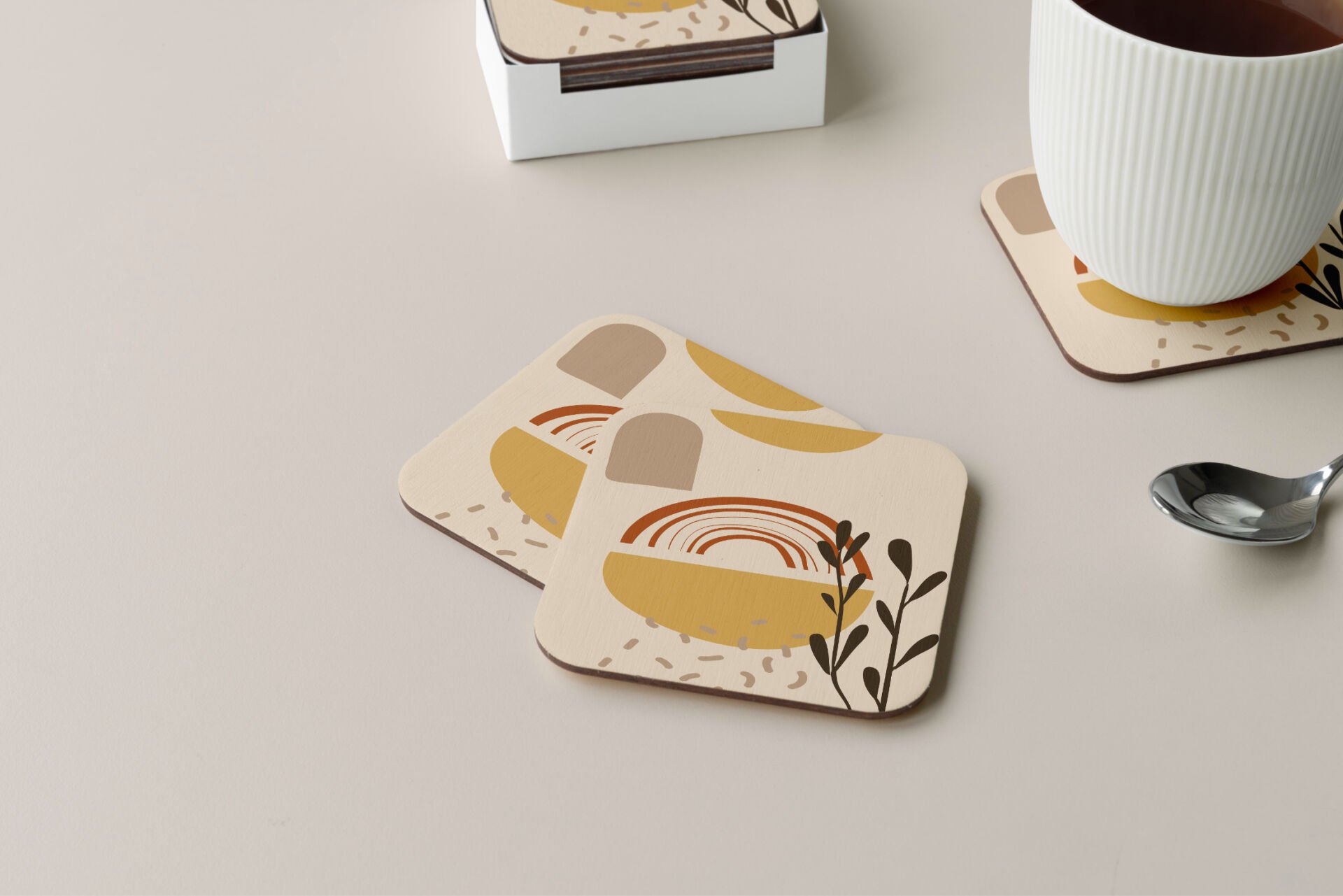 Dekoratif Bardak Altlığı Minimal Desen 39