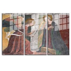 Ünlü Ressamlar ve Yapıtları Modern Yaşam Alanları İçin 3'lü Dikey Cam Tablo 733