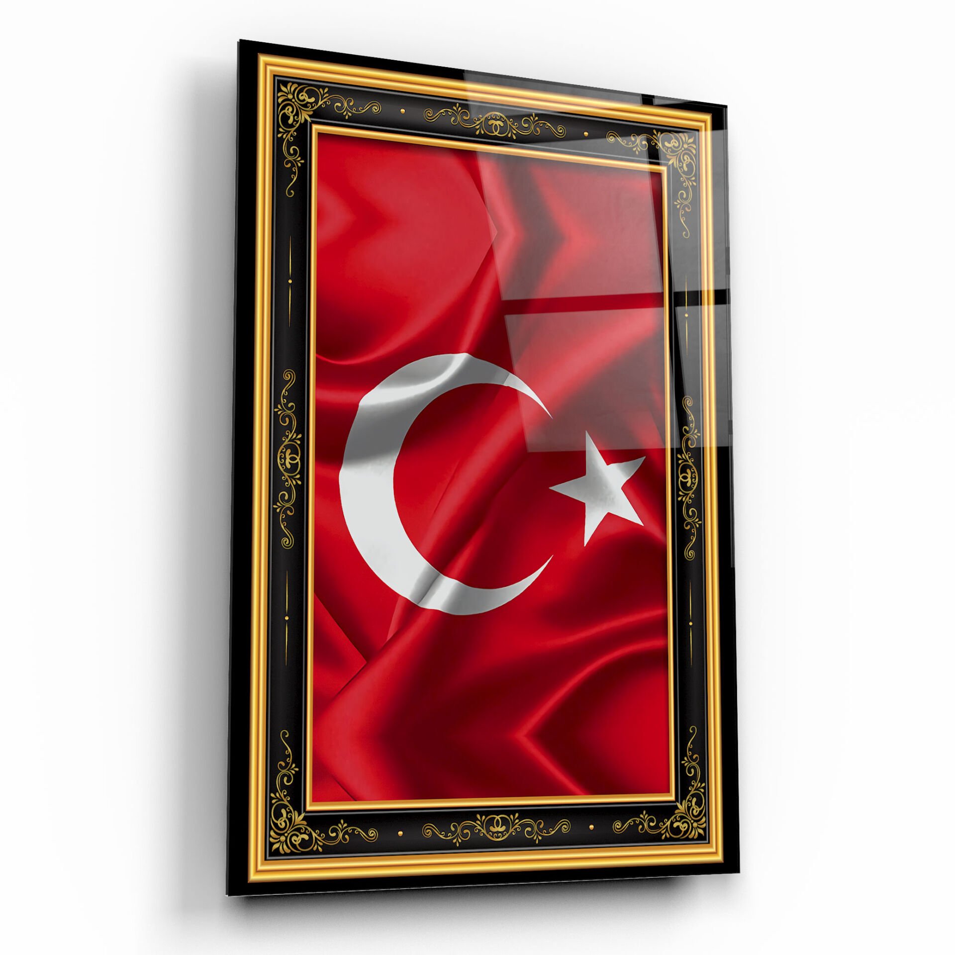 Türk Bayrağı Cam Tablo Özel Tasarım Ofis, Mutfak Çocuk Odası, Salon Dekorasyon