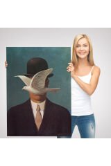 Rene Magritte Melon Şapkalı Adam Sürreal Duvar Tablosu-6210