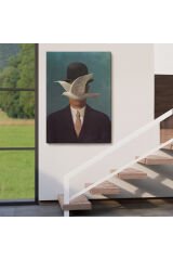 Rene Magritte Melon Şapkalı Adam Sürreal Duvar Tablosu-6210