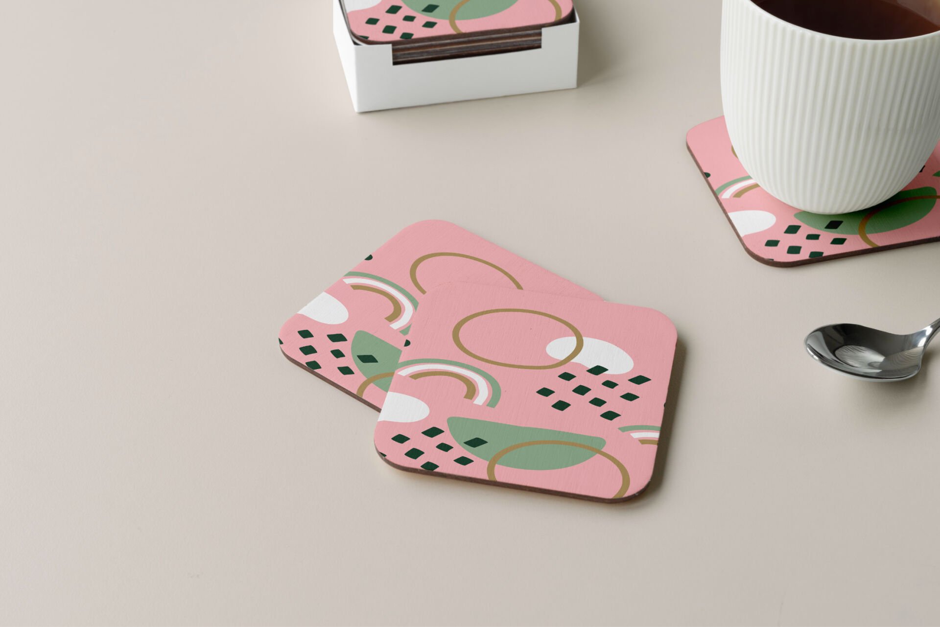Dekoratif Bardak Altlığı Minimal Desen 49