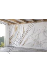 Altın Ve Beyaz Soyut Mermer Desenli Duvar Kağıdı-5538