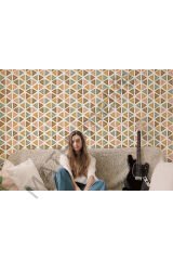 Renkli Pastel Şekiller Modern Duvar Kağıdı-5545