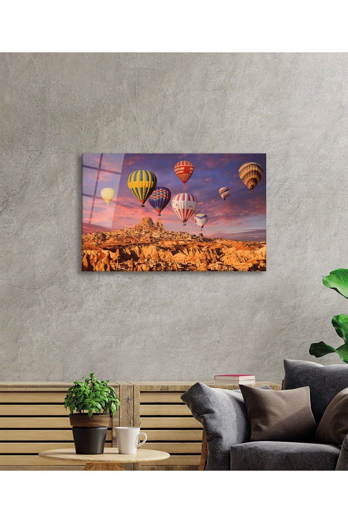 Uçan Balonlar Kapadokya , Ev Ve Ofis Duvar Dekoru, Temperli 4 Mm