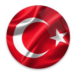 Bayrak Yuvarlak Cam Tablo | Hediyelik, Dekoratif, Ofis, Mutfak