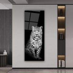 Leopar Panoramik Cam Tablo Özel Tasarım Ofis, Mutfak Çocuk Odası, Salon Dekorasyon