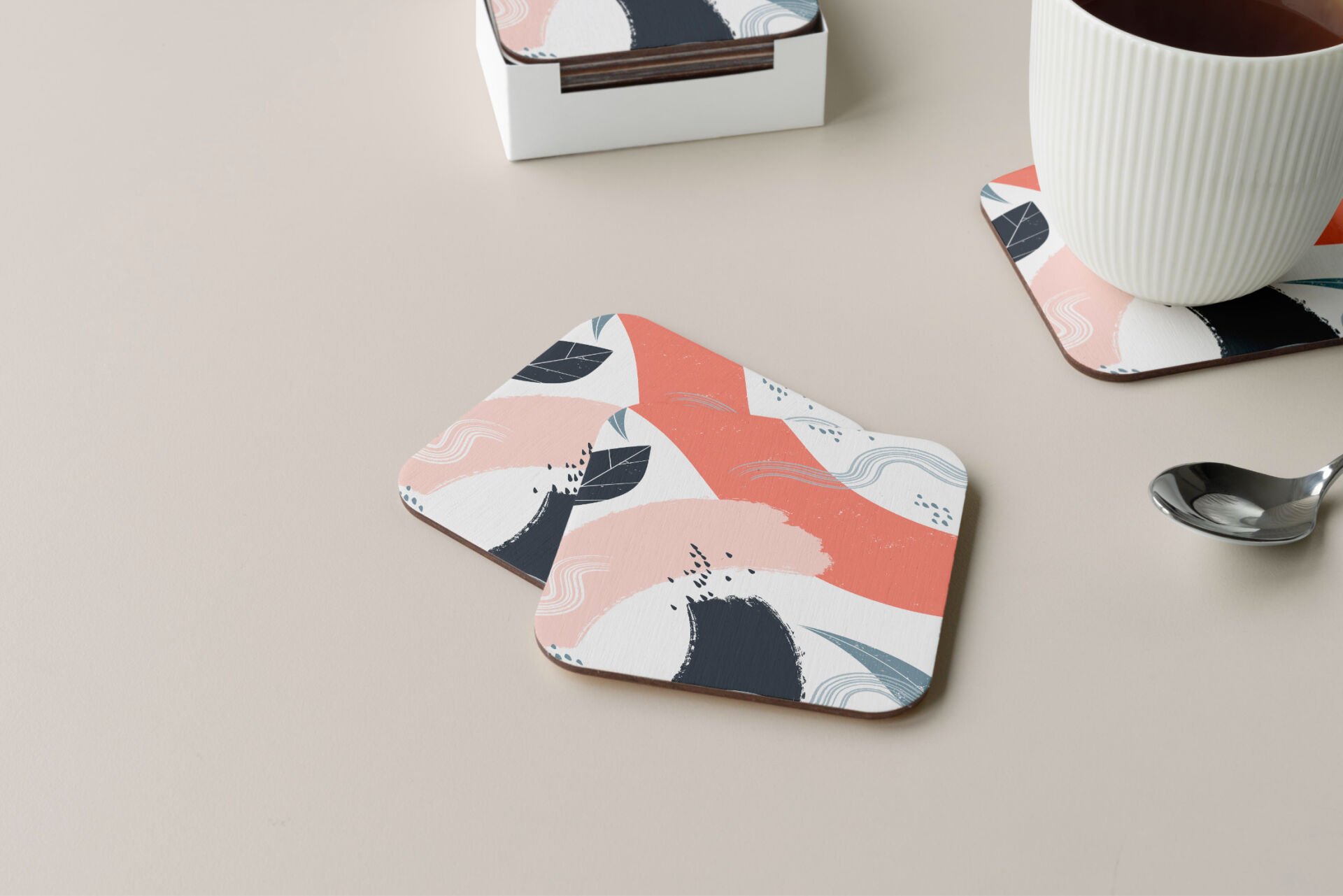 Dekoratif Bardak Altlığı Minimal Desen 70