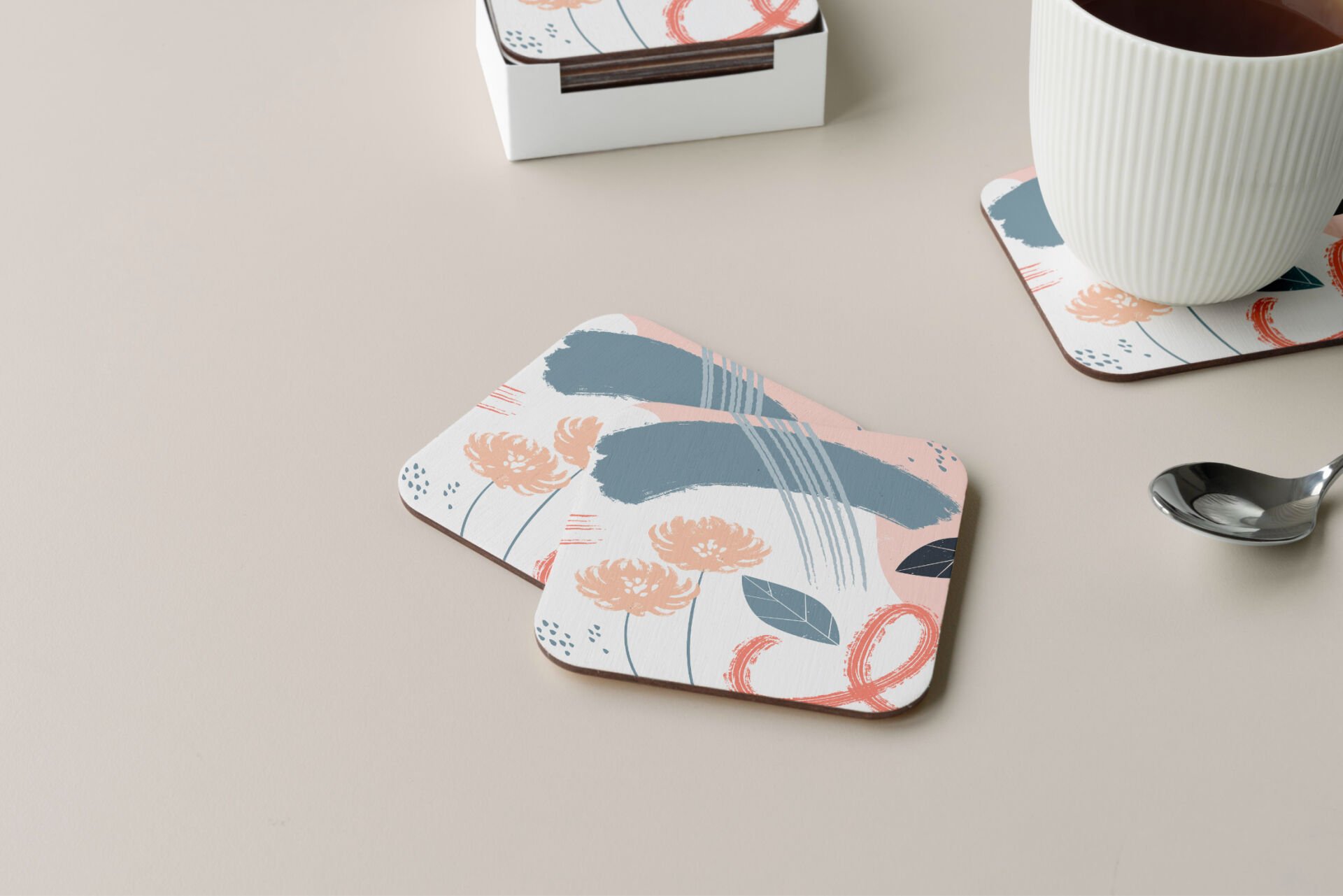 Dekoratif Bardak Altlığı Minimal Desen 71