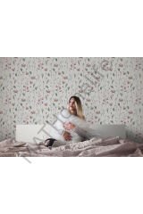 Çiçek ve Yaprak Desenli İskandinav Tarzı Duvar Kağıdı-5554