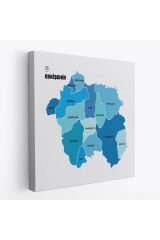 Eskişehir İli ve İlçeler Haritası Dekoratif Kanvas Tablo 1341