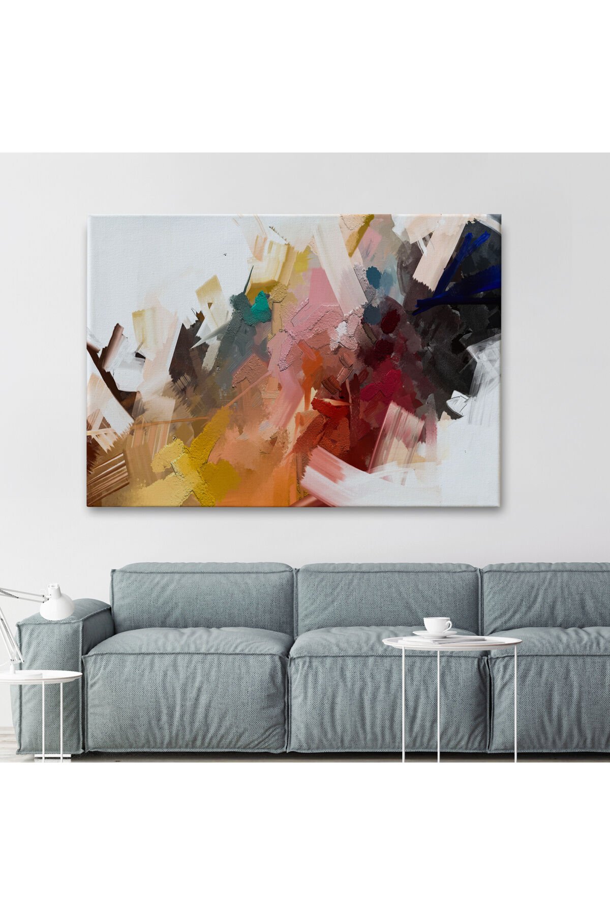 Fırça Darbeli Soyut Modern Sanat Yağlıboya Görünüm Tablo-3651