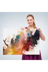 Fırça Darbeli Soyut Modern Sanat Yağlıboya Görünüm Tablo-3651