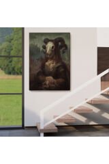 Mona Liza Duruşlu Canavar Duvar Tablosu-6246