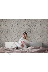 Çiçek ve Yaprak Desenli İskandinav Tarzı Duvar Kağıdı-5557