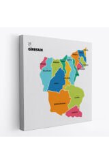 Giresun İli ve İlçeler Haritası Dekoratif Kanvas Tablo 1345