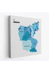 Giresun İli ve İlçeler Haritası Dekoratif Kanvas Tablo 1347