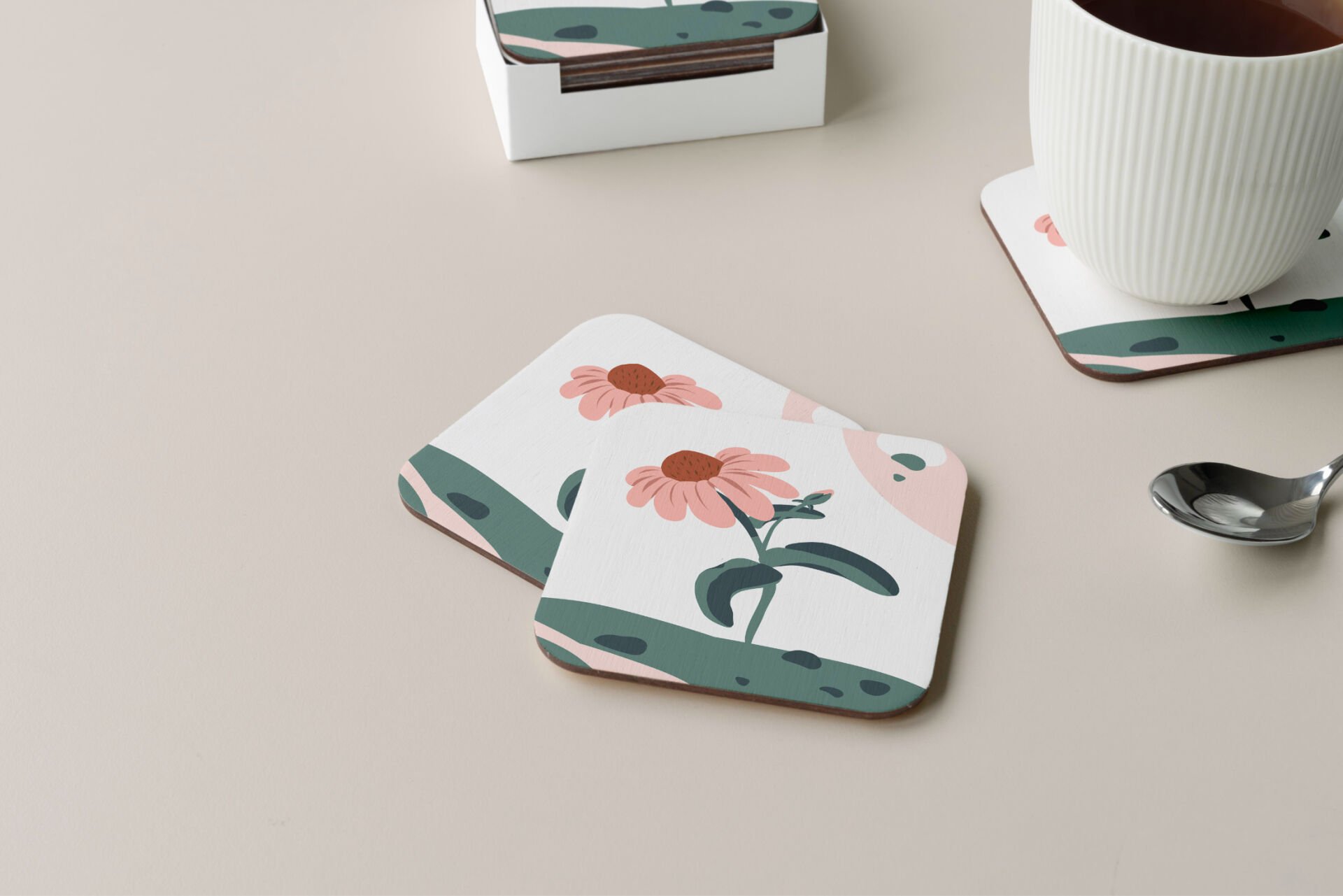 Dekoratif Bardak Altlığı Minimal Desen 84