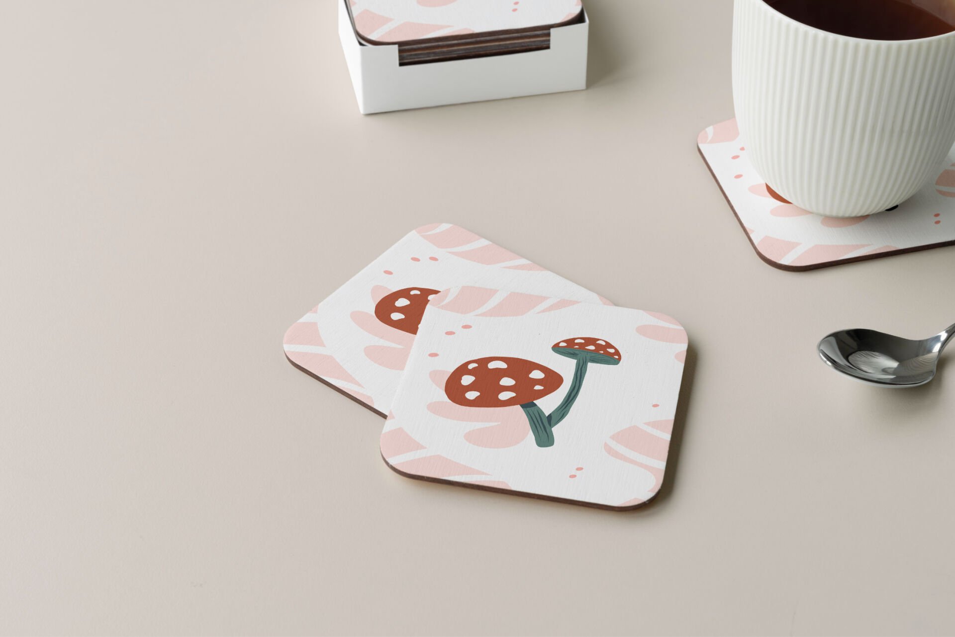 Dekoratif Bardak Altlığı Minimal Desen 86