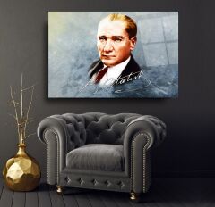 Atatürk Portresi Cam Tablo Özel Tasarım Ofis, Mutfak Çocuk Odası, Salon Dekorasyon