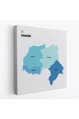 Hakkari İli ve İlçeler Haritası Dekoratif Kanvas Tablo 1353
