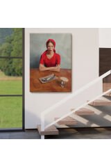 Kımızı Kıyafetli Kız ve Bir Adet Balık Tablosu-6264