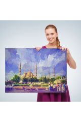 Sultan Ahmet Camii Yağlıboya Görünüm Dekoratif Kanvas Duvar Tablosu-3671