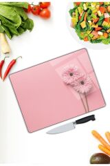 Pembe | Cam Kesme Tahtası |  25 x 35 cm