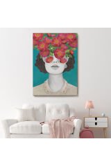 Çiçekler Saçan Optimist Kadın Tablosu-6269