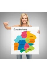 Kahramanmaraş İli ve İlçeler Haritası Dekoratif Kanvas Tablo 1370