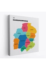 Kahramanmaraş İli ve İlçeler Haritası Dekoratif Kanvas Tablo 1370