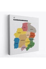 Kahramanmaraş İli ve İlçeler Haritası Dekoratif Kanvas Tablo 1371