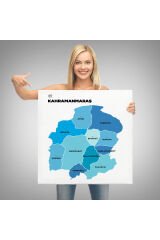 Kahramanmaraş İli ve İlçeler Haritası Dekoratif Kanvas Tablo 1372