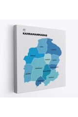 Kahramanmaraş İli ve İlçeler Haritası Dekoratif Kanvas Tablo 1372