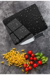 Su Damlacıkları Cam Kesme Tahtası   25 x 35 cm